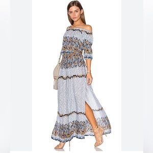 Tiare Hawaii Sage Off‎ the Shoulder Maxi Dress OS